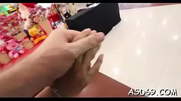 Play Cheerful japanese brunette miss acts nastily during fucking