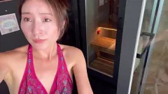 再生 汗だく温泉ガールなっちが京都でエッチしちゃう
